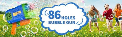 86 Holes Rocket Bubble Gun Toys Kids Electric Launcher Handheld Portable Toys  Automatic Bubble Gun Outdoor Toys Children Gifts