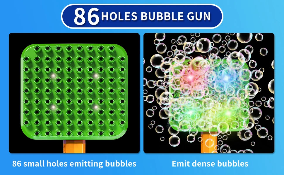 86 Holes Rocket Bubble Gun Toys Kids Electric Launcher Handheld Portable Toys  Automatic Bubble Gun Outdoor Toys Children Gifts