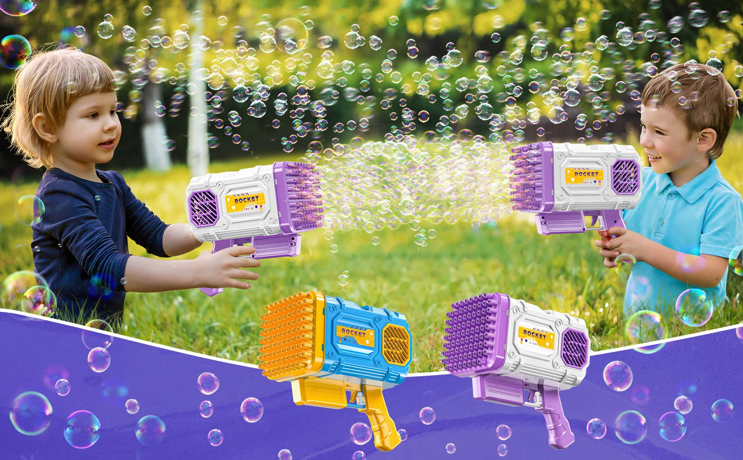 86 Holes Rocket Bubble Gun Toys Kids Electric Launcher Handheld Portable Toys  Automatic Bubble Gun Outdoor Toys Children Gifts