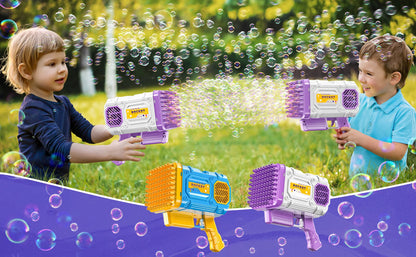 86 Holes Rocket Bubble Gun Toys Kids Electric Launcher Handheld Portable Toys  Automatic Bubble Gun Outdoor Toys Children Gifts