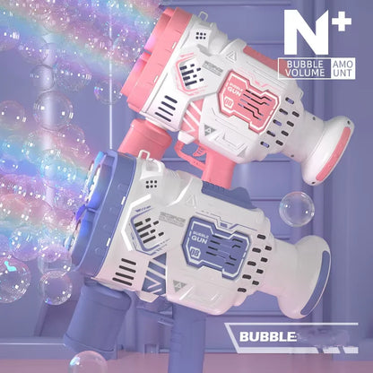 40 Holes Full Automatic Bubble Gun Toys For Kids Colorful Lights Soap Bubble Machine Outdoor Wedding Party Toy Games Gift