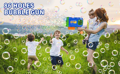 86 Holes Rocket Bubble Gun Toys Kids Electric Launcher Handheld Portable Toys  Automatic Bubble Gun Outdoor Toys Children Gifts