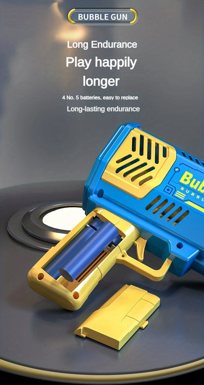 One Pack Of Children's 40 Holes Launcher Handheld Portable Electric Automatic Bubble Gun LED Light For Boys And Girls